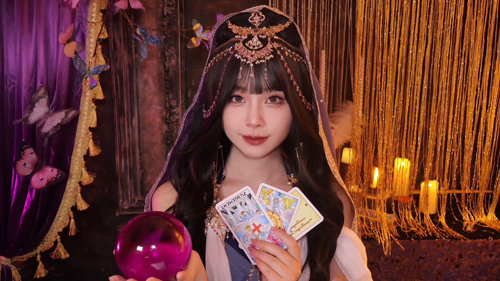 [小奈别失眠] 沉浸式温柔轻语塔罗占卜｜探寻内心答案｜纸牌水晶气泡水触发音｜情景模拟助眠放松
