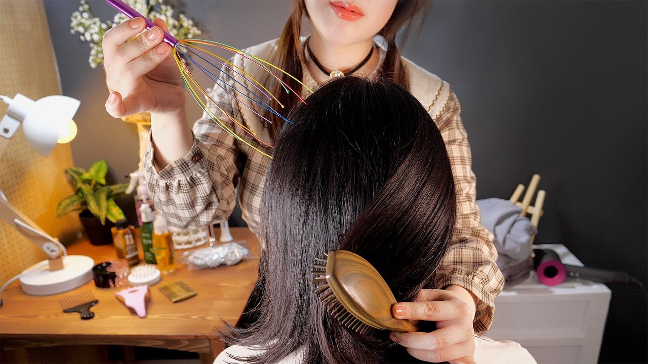 【头发按摩】番茄和好朋友一起录制的头皮按摩ASMR💆👩